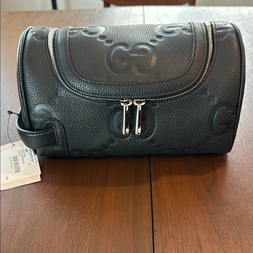 Gucci Black Leather Toiletry Bag